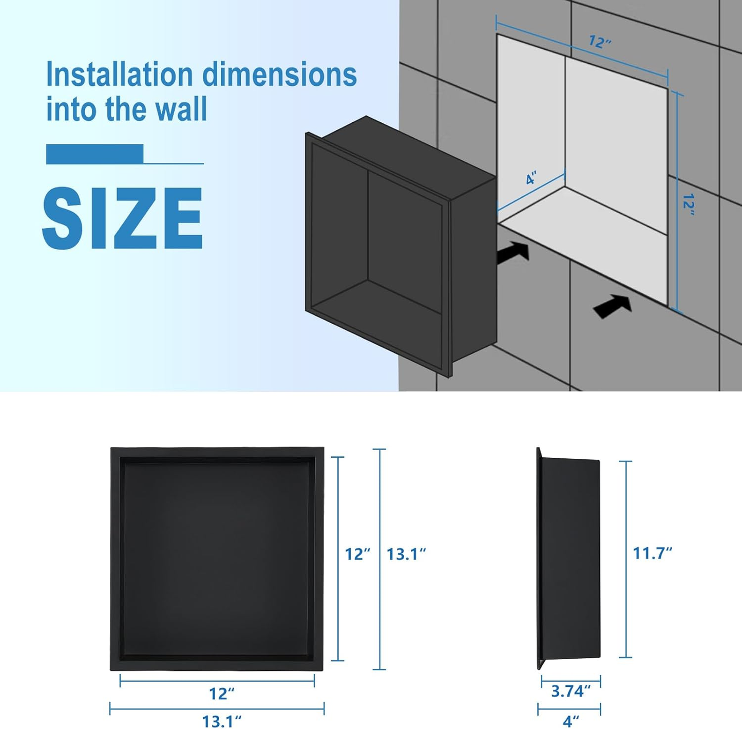 Stainless Steel Shower Niche 12 x 12
